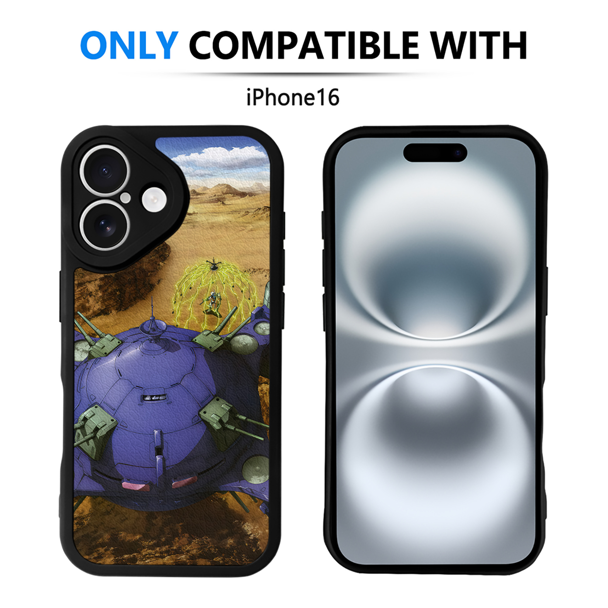 （画像用） 機動戦士ガンダム Mobile Suit Gundam 【iPhone 16シリーズ対応】シリコンスマホケース（レザー調） 材質：シリコン